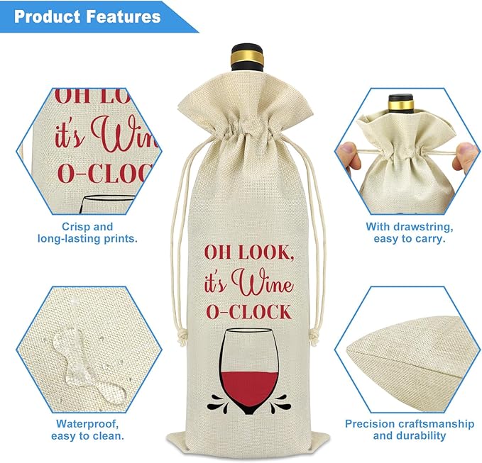 Wine Gift for Wine Lover Wine Bag Wine Lover Gifts for Women Men Wine Themed Gifts Wine Bottle Covers Best Friends Friendship Gifts Housewarming Gift Christmas Birthday Gift for Her Mom Daughter
