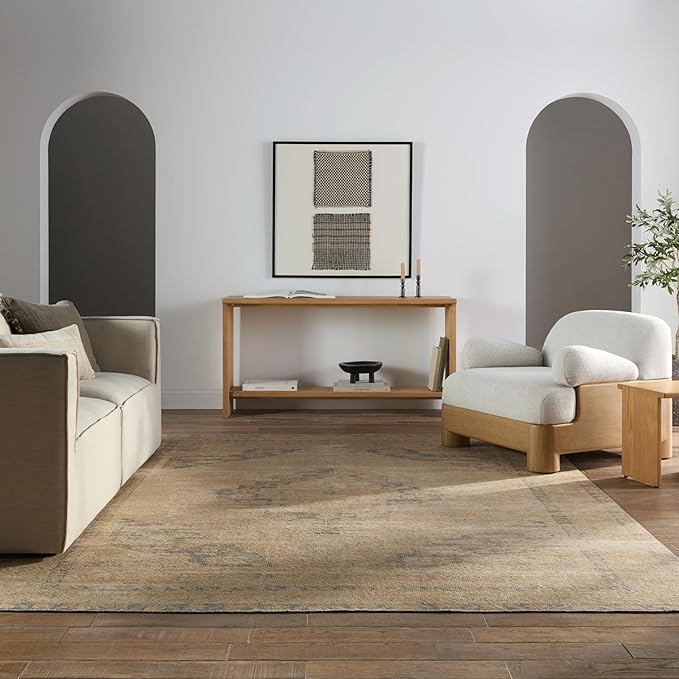 Jaipur Living Natural, Jute 9x12 Large Area Rug, Boho, Tan and Slate, Living Room Rug, Bedroom Rug