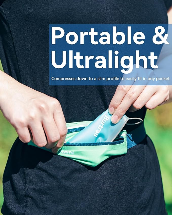 Collapsible Running Cup,Ultralight Protable Running Water Cup for Trail Running,Ultramarathon,Backpacking,Camping-BPA Free,200 ml/6.8 oz-2Pack, SkyBlue & White