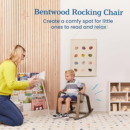 ECR4Kids Bentwood Rocking Chair, Kids Furniture, Grey Wash