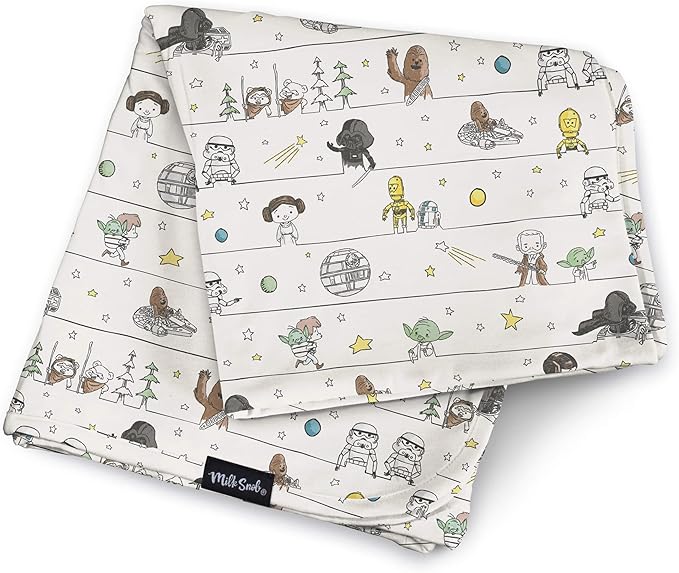 Milk Snob Star Wars Precious Padawans Baby Boy and Girl Swaddle Blanket, Soft Receiving, Security Bed and Play Blanket, Toddler and Infant Baby Bedding Registry and Shower Gifts, Newborn Essentials
