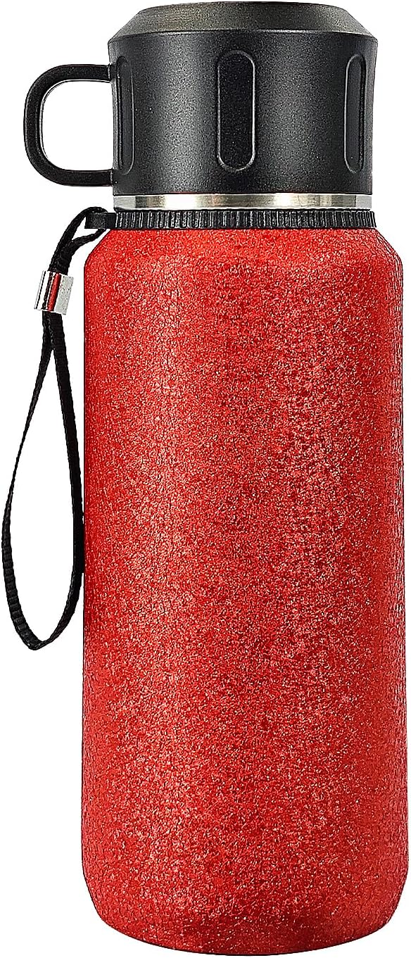 Insulated Stainless Steel Water Bottle, 27oz/800ml Sports Water bottles with Double Walled and Vacuum Insulated Metal for Travel, School, and Gym (Red)