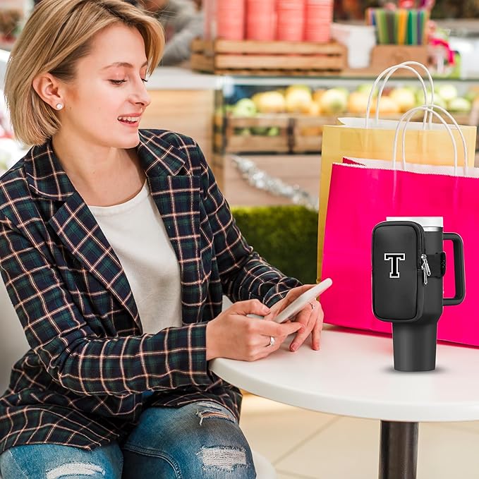 Mini Water Bottle Pouch for Stanley-Tumbler pouch with Zipper Pocket, Stanley pouch, Insulated Mug pouch, Tumbler carry holder pouch, Travel mug pouch | Waterproof