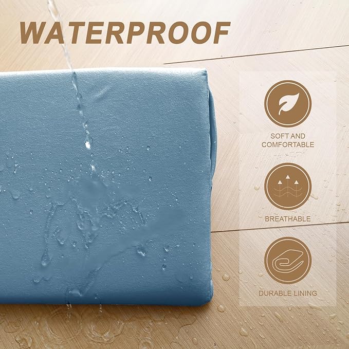 WdFour Bed Wedge Pillow, Close Off Headboard, Wall and Mattress Gap. Incline, Slanted Sweat-Proof Pillow for Neck and Back Pain Relief Anti-snoring for Comfortable Sleeping.(Smoky Blue,60Wx10Dx6H)