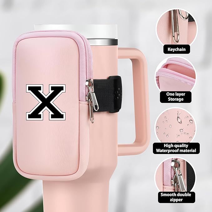 Mini Water Bottle Pouch for Stanley-Tumbler pouch with Zipper Pocket, Stanley pouch, Insulated Mug pouch, Tumbler carry holder pouch, Travel mug pouch | Waterproof