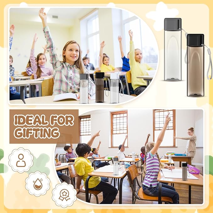 Mifoci 30 Pcs Water Bottle Bulk 17 oz Plastic Sports Water Bottles for Adults Reusable Leak Proof Portable Drink Bottles Large for Travel Camping Fitness Office(Stylish Color)