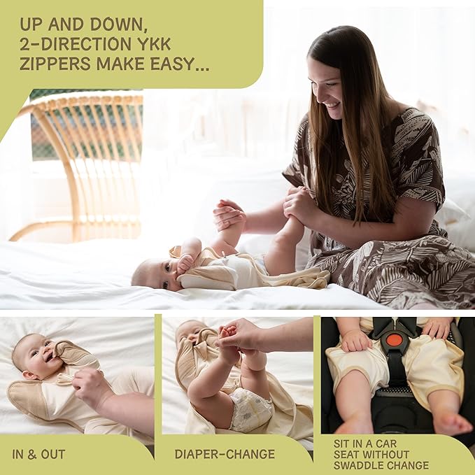 Swaddle, Cool Air Mesh, Infant Transition Safe Sleep Sack for Baby Girl & Boy, 100% Organic Cotton Blanket (Large 6-12 Months 19-26lbs 28 Inches Chipmunk)