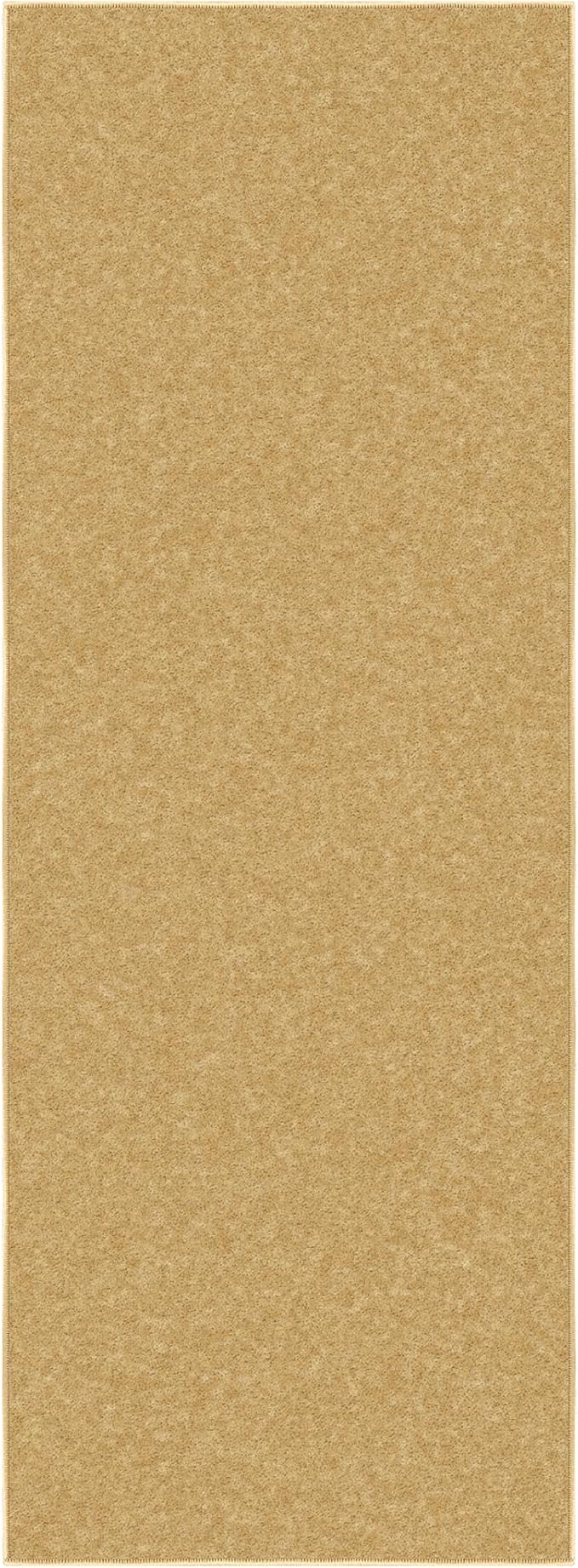 Machine Washable Modern Solid Design Non-Slip Rubberback 2x6 Traditional Runner Rug for Hallway, Kitchen, Bedroom, Living Room, 2'2" x 6', Beige