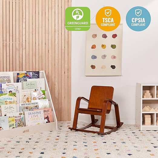 ECR4Kids Bentwood Rocking Chair, Kids Furniture, Dark Walnut