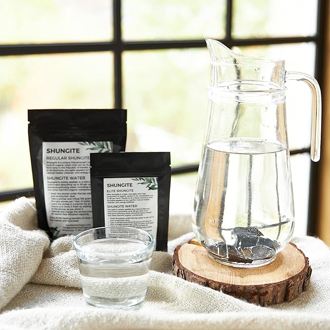 Karelian Heritage Elite Shungite Rocks for Water Purification & Filtering 0.2 lb | 0.1-0.2 oz per Stone | Certified Natural Authentic Shungite Stones from Karelia | Jewelry Making REB10