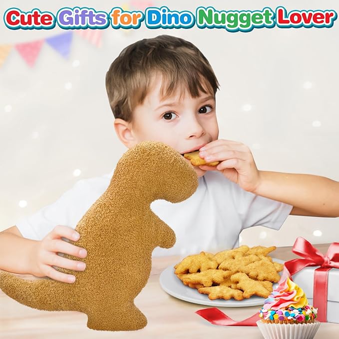 Dino Nugget Pillow for Birthday Gifts, Dinosaur Chicken Nugget Pillow Funny Gifts for Teens Boys and Girls, Fun Pillows Cute Dinosaur Gifts for Kids and Adults - (Small, 3Pcs)