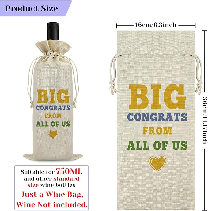 Sfodiary New Baby Gift Wine Bag Birthday Gift for Her Him Wine Gift Bags Promotion Gift for Coworker Wedding Gift Housewarming Gift for Friends Christmas Gift Drawstring Burlap Wine Wrap Bag