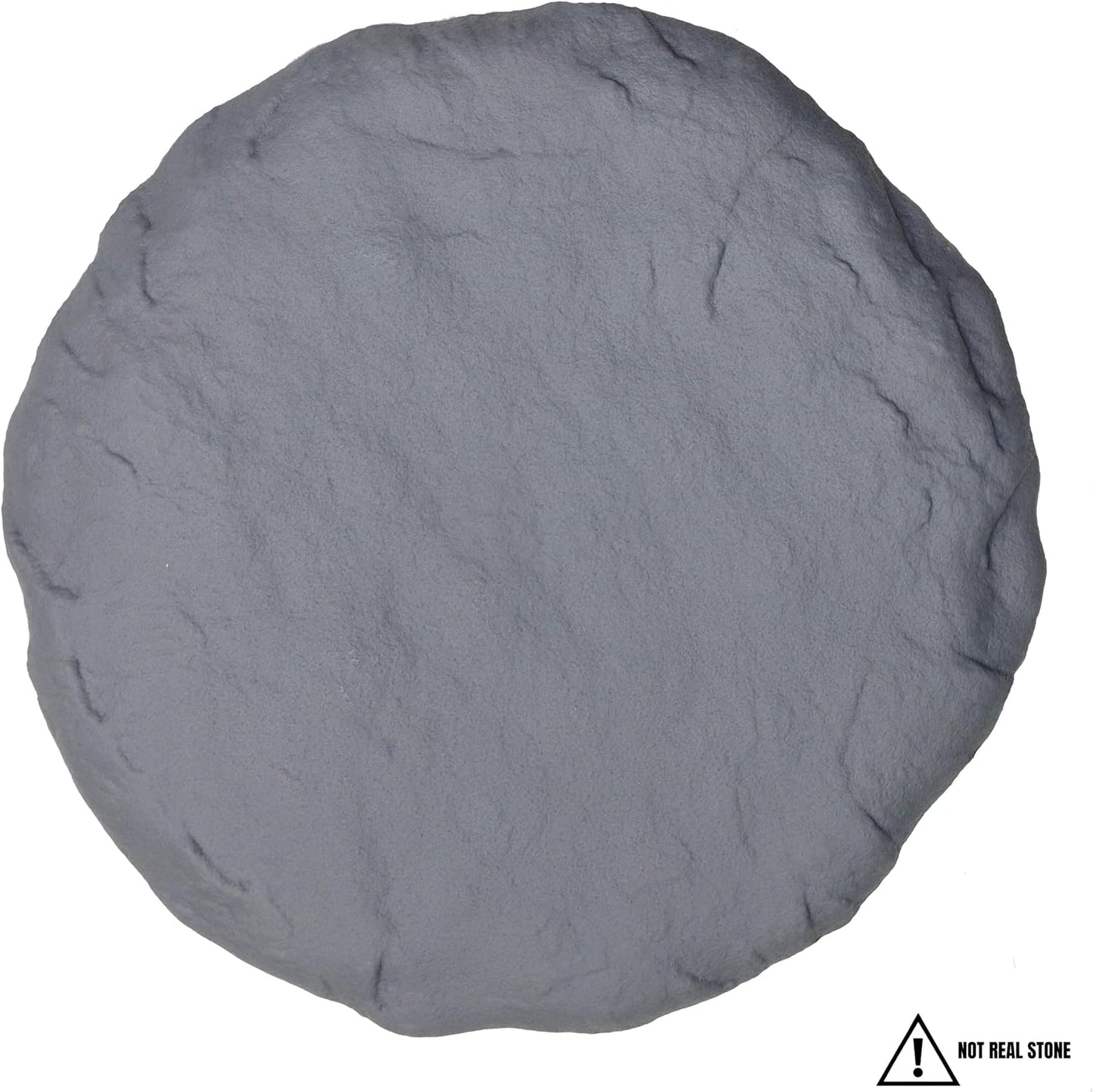 Ei Circular 15.5” Stepping Stones with Ground Stakes - Home or Garden Step Stones for Outdoor Walkway or Pathway Pavers - Resin Material (8, Light Grey Stone)