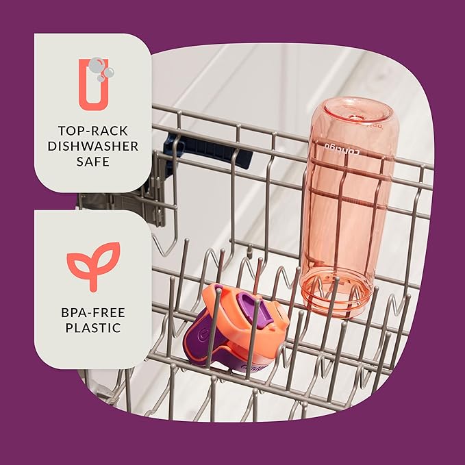 Contigo Autoseal Water Bottle, 20 oz, Coral/Grape