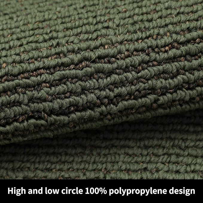 COSY HOMEER 24x35 Inch/24X60 Inch Kitchen Rug Mats Made of 100% Polypropylene Strip TPR Backing 2 Pieces Soft Kitchen Mat Specialized in Anti Slippery and Machine Washable,Green