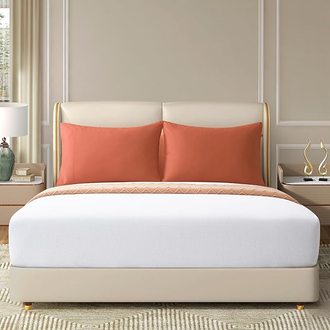 Small Pillow Cases 14x20 Toddler Pillow Cases Set of 2 Soft Comfortable Not Shrink Microfiber Pillowcases Set Orange Red Pillow Covers Envelope Style