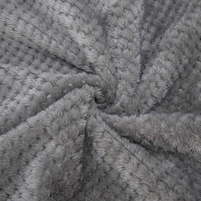 Fuzzy Throw Blanket, Plush Fleece Blankets for Adults, Toddler, Boys and Girls, Warm Soft Blankets and Throws for Bed, Couch, Sofa, Travel and Outdoor, Camping (Throw(50"x70"), L-Flint Gray)