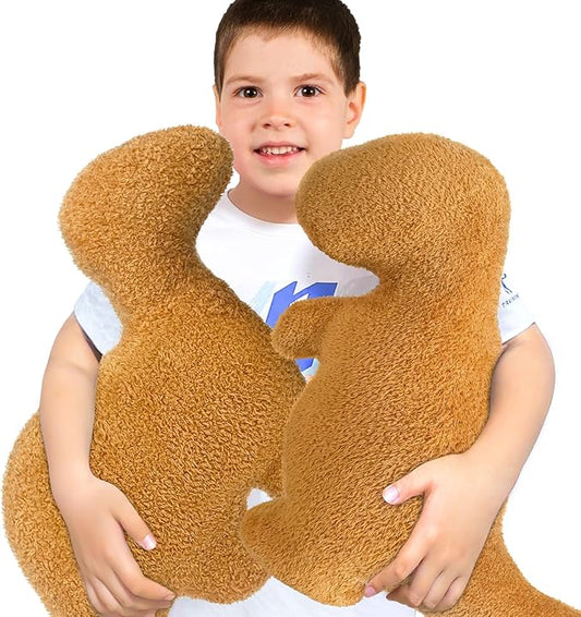 Dino Chicken Nuggets Pillow for Birthday Gifts, Dinosaur Chicken Nuggets Plush Funny Gifts for Teen Boys Girls, Cute Dinosaur Stuffed Animal, Dinosaur Gifts for Adults Kids (Large, 2Pcs)