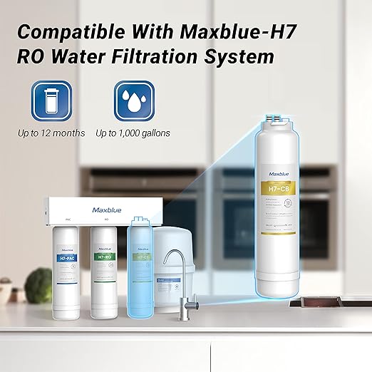 Maxblue MB-H7-CB Filter, 1-year Lifetime, Replacement for MB-H7 Reverse Osmosis System