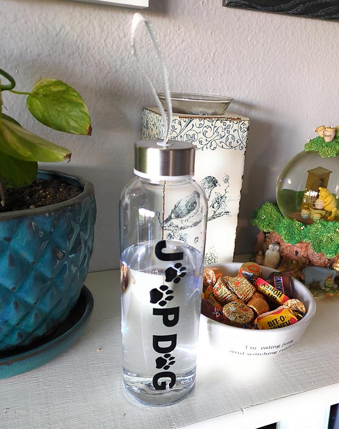 JeepDog Reusable 500 ml (16.9 oz) Clear Plastic Water Bottle by Townsend Products. Great Gift For Fun Loving JEEP or Dog Lovin' People and Dogs! Perfect for Camping, Hiking & Dog Walks.