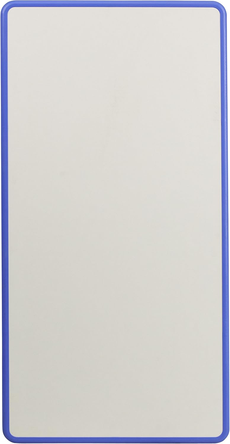 Flash Furniture Wren 23.625''W x 47.25''L Rectangular Blue Plastic Height Adjustable Activity Tables with Grey Tops, Set of 6