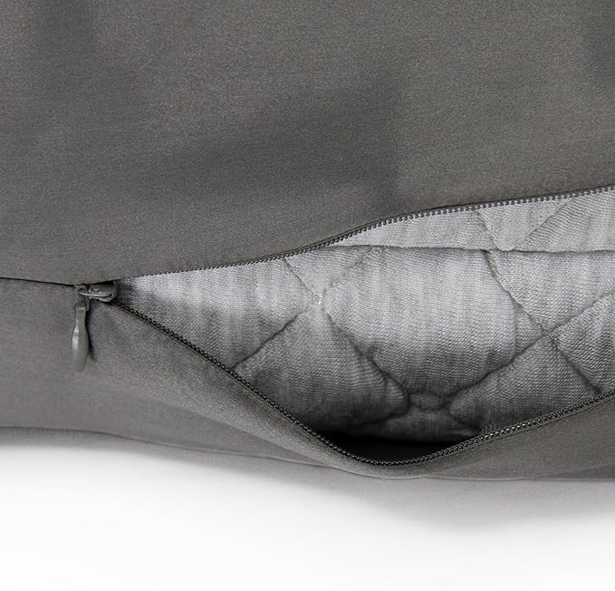 Honeydew Organic Silk Side Pillow Curved Pillowcase - The Ultimate Luxury Pillowcase to Reduce Wrinkles and Improve Skin and Hair Health - King Size (Lunar Eclipse (Charcoal))