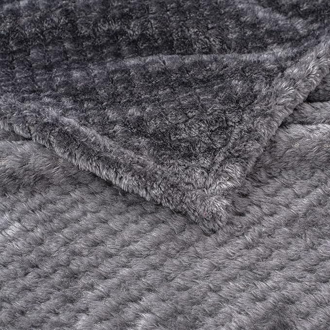 Fuzzy Blanket or Fluffy Blanket for Baby, Soft Warm Cozy Coral Fleece Toddler, Infant or Newborn Receiving Blanket for Crib, Stroller, Travel, Decorative (28Wx40L, XS-Dark Grey)