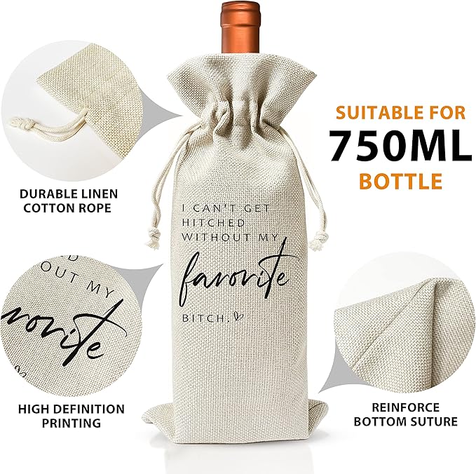 Wedding Gifts Wine Bag (1pc) - Pairs well with getting married, Engagement Gift for Couples, Gift for her, Engagement Wine Bag - Mr and Mrs Wedding Gift - Bride and Groom - Bridesmaid Gift- HiMo228