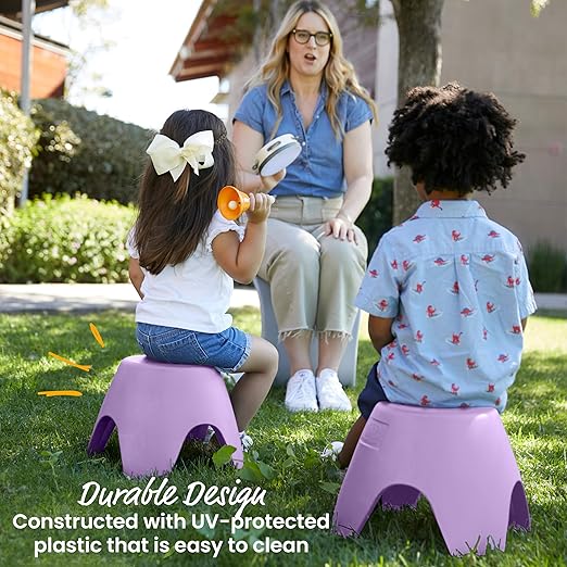 ECR4Kids Ayana Stool Set, Flexible Seating, Light Purple, 4-Pack