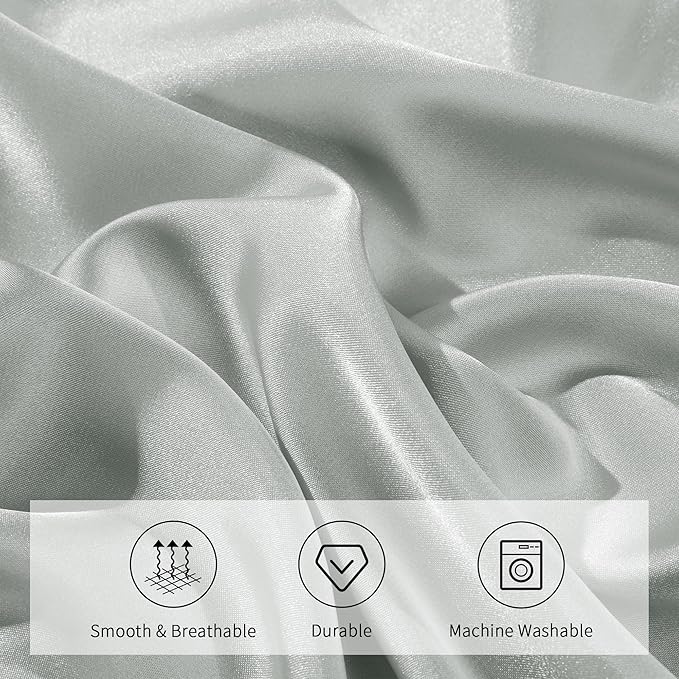 HOMBYS Satin Pillow Case for Contoured Support Pillow (DO NOT Include Pillow) -Zippered Pillow Cover for Neck Pillow for Cervical 1 Pack-Silky, Smooth and Breathable