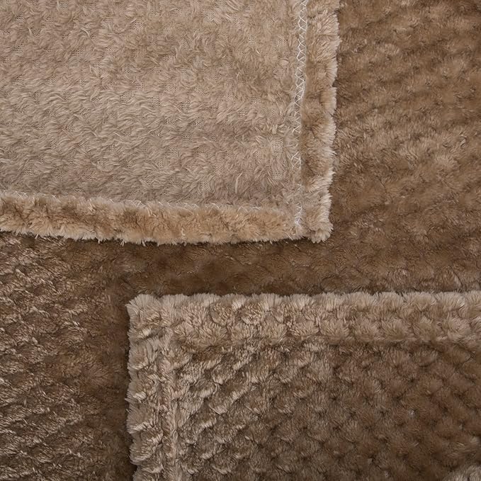 Fuzzy Blanket or Fluffy Blanket for Baby, Soft Warm Cozy Coral Fleece Toddler, Infant or Newborn Receiving Blanket for Crib, Stroller, Travel, Decorative (28Wx40L, XS-Coffee)