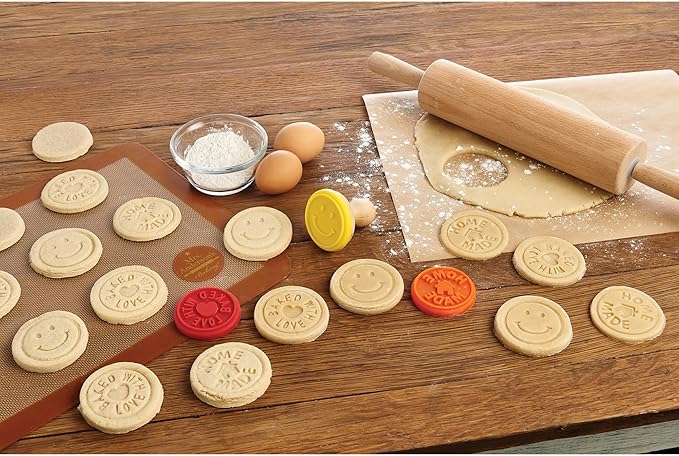 Mrs. Anderson's Baking Cookie Stamps Trio, Non-Stick Silicone, Set of 3 Designs