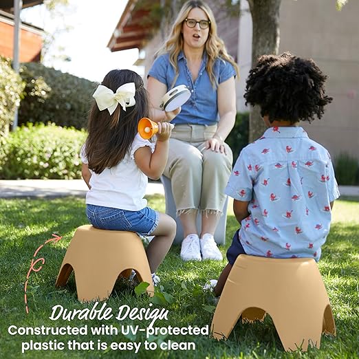 ECR4Kids Ayana Stool Set, Flexible Seating, Sand, 4-Pack