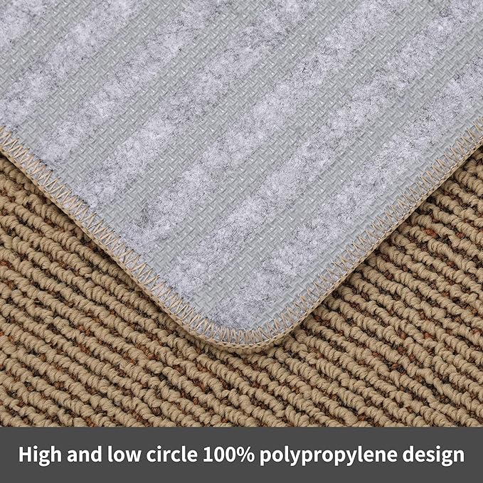 COSY HOMEER 20x30 Inch/20X48 Inch Kitchen Rug Mats Made of 100% Polypropylene Strip TPR Backing 2 Pieces Soft Kitchen Mat Specialized in Anti Slippery and Machine Washable,Beige