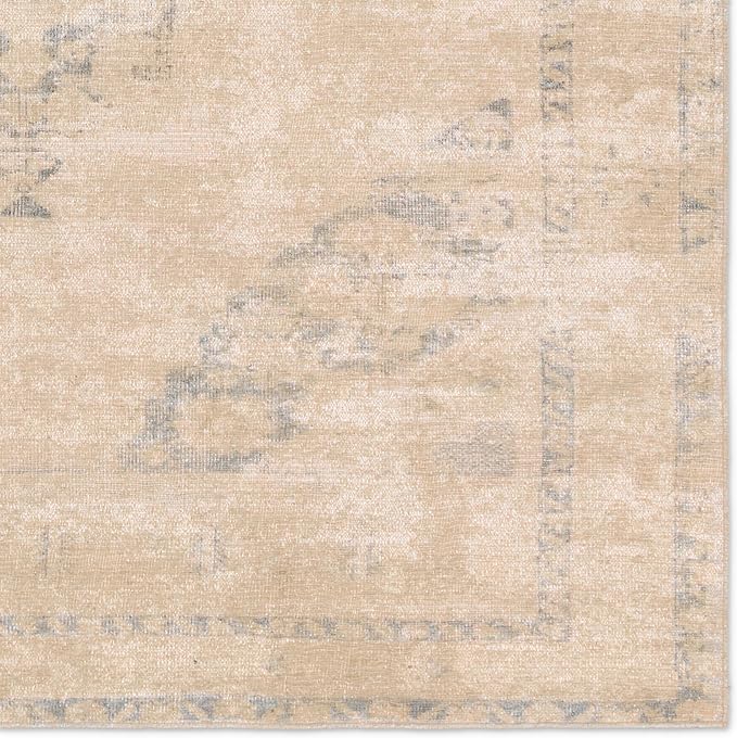 Jaipur Living Natural, Jute 5x8 Area Rug, Boho, Tan and Slate, Living Room Rug, Bedroom Rug