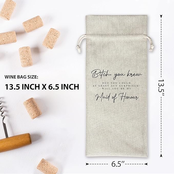 Wedding Gifts Wine Bag (1pc) - Pairs well with getting married, Engagement Gift for Couples, Gift for her, Engagement Wine Bag - Mr and Mrs Wedding Gift - Bride and Groom - Bridesmaid Gift- HiMo273