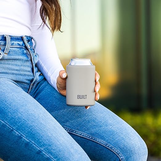 BUILT 12 Ounce Double Wall Stainless Steel K2 Can Chiller Concrete Grey