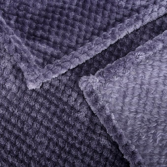 Fuzzy Blanket or Fluffy Blanket for Baby, Soft Warm Cozy Coral Fleece Toddler, Infant or Newborn Receiving Blanket for Crib, Stroller, Travel, Decorative(28Wx40L, Grape Purple)