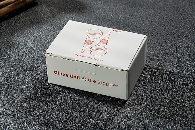 Murano Glass Wine Bottle Stopper Blue Yellow Blown Glass Art Deco Ball, Reusable Wine Stoppers for Beverage Bottle Stoppers Decorative Wine Saver for Gifts, Bar, Holiday Party, Wedding, Pack of 2