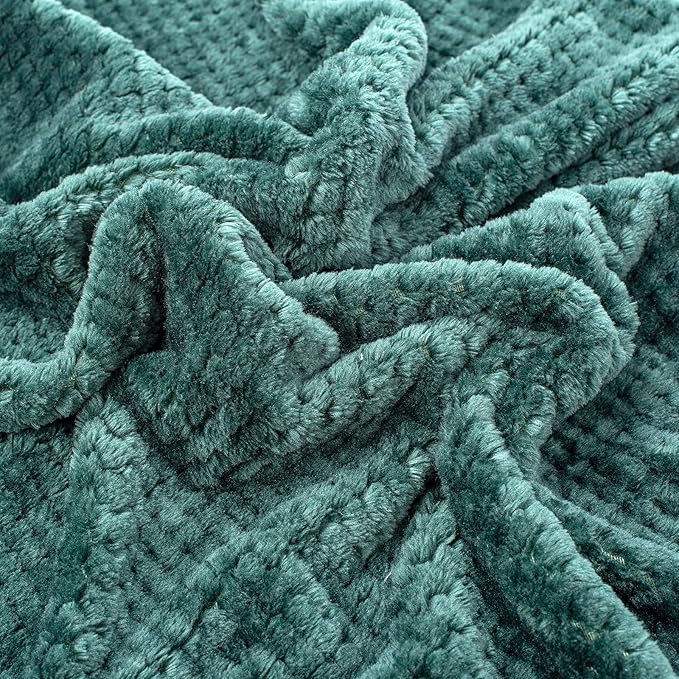 Fuzzy Blanket or Fluffy Blanket for Baby Girl or boy, Soft Warm Cozy Coral Fleece Toddler, Infant or Newborn Receiving Blanket for Crib, Stroller, Travel, Decorative (40Wx60L, M-Black Green)