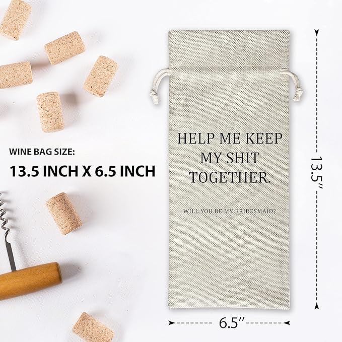 Wedding Gifts Wine Bag (1pc) - Pairs well with getting married, Engagement Gift for Couples, Gift for her, Engagement Wine Bag - Mr and Mrs Wedding Gift - Bride and Groom - Bridesmaid Gift- HiMo231