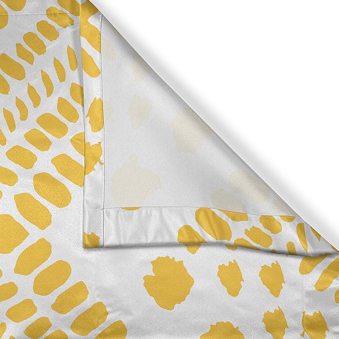 Ambesonne Yellow Chevron Kitchen Curtains, Hand Drawn Aztec Pattern Motif with Dashed Lines, Window Drapes 2 Panel Set for Kitchen Cafe Decor, 55" x 39", Mustard White