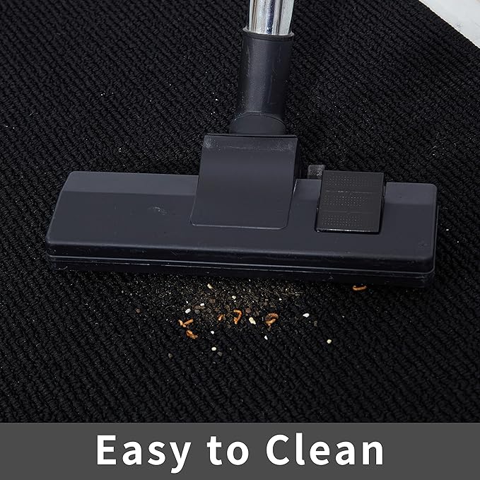 COSY HOMEER 24X60 Inch Kitchen Rug Mats Made of 100% Polypropylene Strip TPR Backing Soft Kitchen Mat Specialized in Anti Slippery and Machine Washable,for Kitchen, Floor,Black