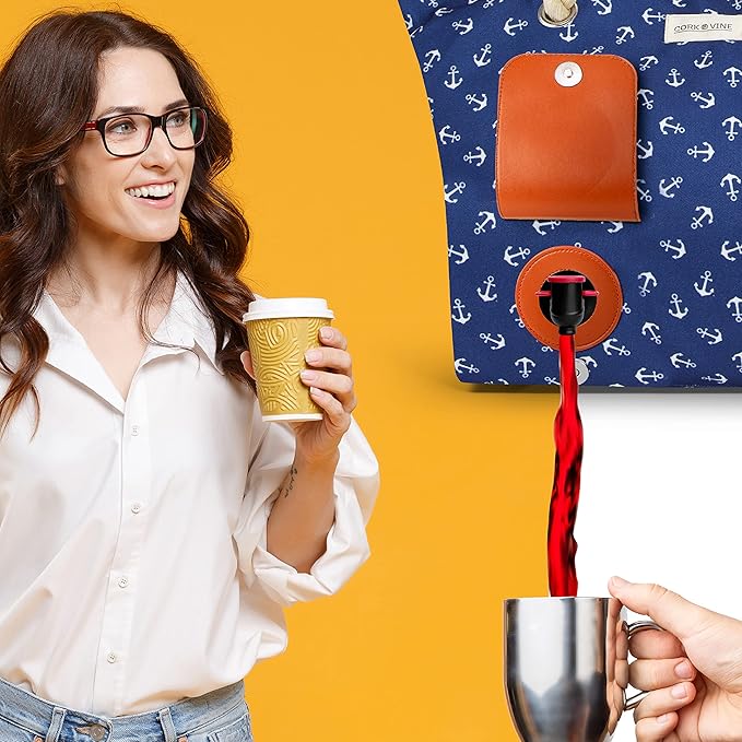 Wine Tote Bag, Insulated Leakproof Wine Cooler Bag with Nautical Rope Strap | 3x 1.5 Liters Beverage Bag Included