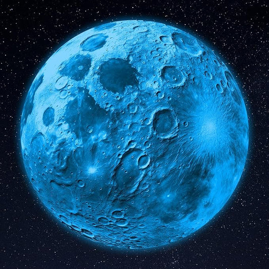 Glow in The Dark Sun for Ceiling, Luminous Planet Wall Sticker, Kids Bedroom Wall Decal, Sticky Fluorescence Sun, Gift for Boys and Girls (Blue)