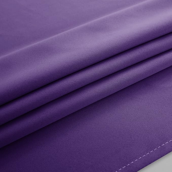 Mrs.Naturall Dark Purple Curtains for Bedroom Blackout,Living Room Black Out Curtains 84 Inch Long,Eggplant/Plum