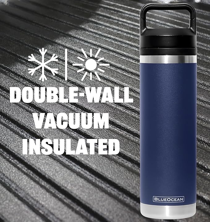 Classic 20 oz Water Bottle, Insulated Stainless Steel With Pro-Tough Lid | Perfect Insulated Water Bottle And Tumbler As Travel Water Bottle, Bike Water Bottle, Or Gym Water Bottle (Navy)