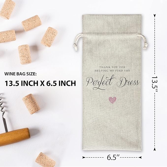 Wedding Gifts Wine Bag (1pc) - Pairs well with getting married, Engagement Gift for Couples, Gift for her, Engagement Wine Bag - Mr and Mrs Wedding Gift - Bride and Groom - Bridesmaid Gift- HiMo251