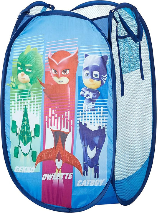Idea Nuova PJ Mask Pop Up Storage and Laundry Hamper, 21" H x 13.5" W X 13.5" L