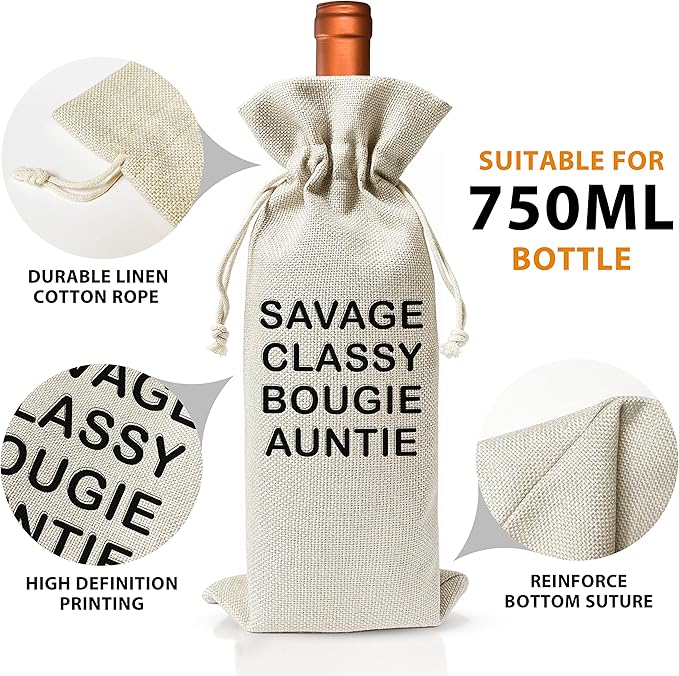 Pregnancy Announcement Wine Gift Bags - New Mom Gift Wine Bags - Cover Bag For Having New Baby - Grandparents - New Parents - Baby shower Party Supplies Favors - Mother's Day Gift - Burlap - HiMo227